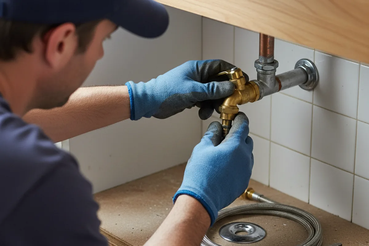 Shutoff valve and fitting work during Emergency Plumbing in New Paris